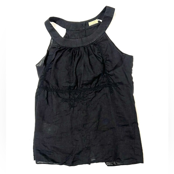 BCBGMaxAzria Black Linen Sleeveless Top, XS - Picture 3 of 4